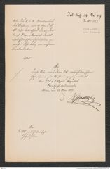 k.k. naturhistorisches Hofmuseum, Intendanzakten 1885-1896 (Hauer), Aktenzahl Z.205/1887, Seite 1